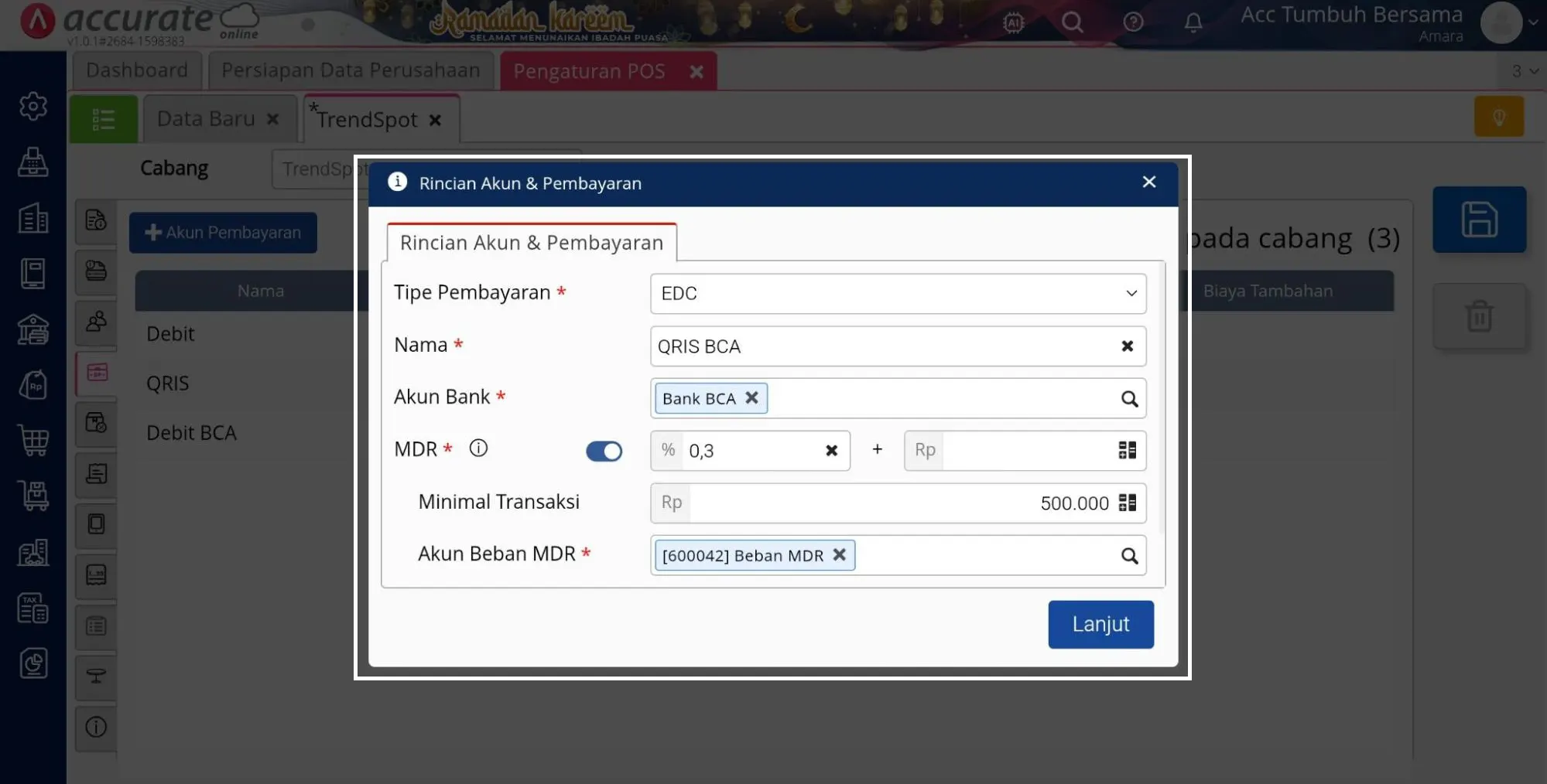integrasi Accurate POS ke EDC BCA